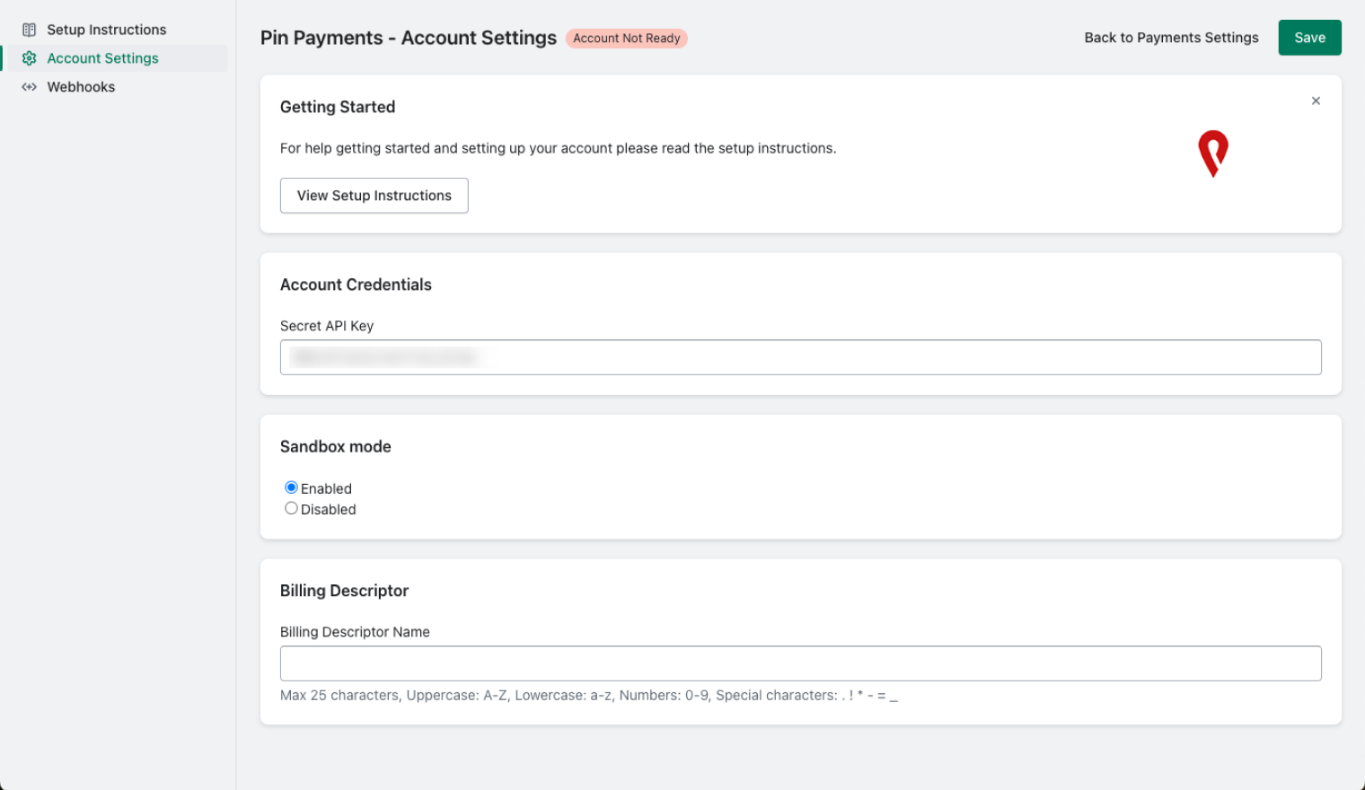 Configure the payments app